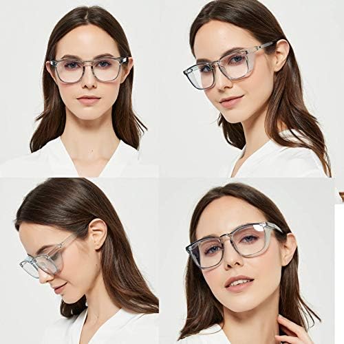 Защитни Очила mincl UV400 Квадратни Очила за четене, Блокер Синя Светлина Очила за Мъже и Жени, Увеличителни Очила