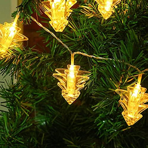 Led Декоративна Елха за Коледа за Коледни Светлини, захранван С Батерии под формата на Борове във формата на дърво, Гирлянда за подаръци с 10 Скоби, Led лампа 10 Led светлинни Гирлянди
