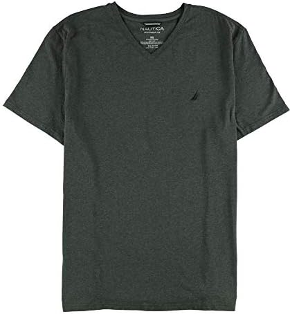 Мъжки Однотонная тениска Наутика Slim Fit с V-образно деколте и къс ръкав