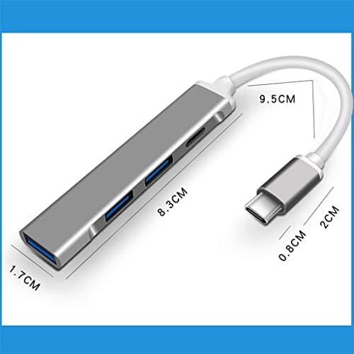 SDFGH Тип C C USB ХЪБ 3,0 4 Порта Мультиразветвитель OTG Адаптер за Pro Air Аксесоари USB 3.0 Тип C Hub (Цвят: OneColor, Размер: 1,7 см. * 8,3 см)