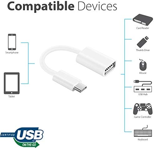 Адаптер за USB OTG-C 3.0, съвместим с вашия Dell G3223D, осигурява бърз, доказан и многофункционално използване на функции като например клавиатури, флаш памети, мишки и т.н. (Бял)