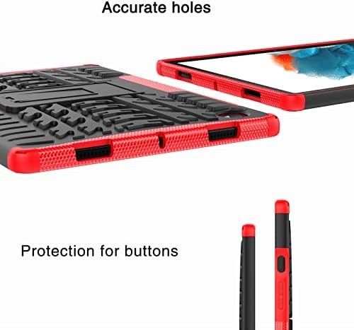 Калъф Labanem за Galaxy Tab A8, Сверхпрочный Удароустойчив Разход на защитен калъф Dual Layer Armor за Samsung Galaxy Tab A8 10,5 2022 - Червен