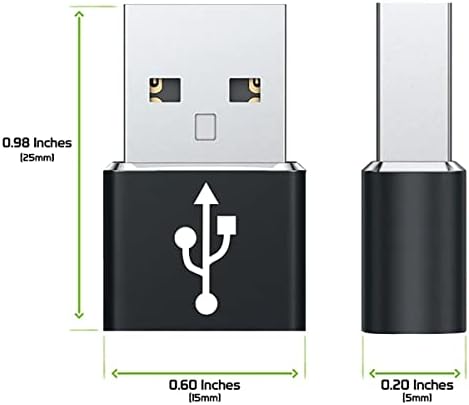 Бърз USB адаптер-C за свързване към USB-порт, който е съвместим с вашите Asus ROG Phone 3 за зарядни устройства, синхронизация, OTG-устройства, като клавиатура, мишка, Zip, геймпад, pd (2 опаковки)