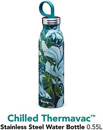 Бутилка за вода от неръждаема стомана Аладин с охлаждане 0,55 л Златната Рибка Зелена - Метална бутилка за вода с изолация - Спестява студ в продължение на 9 часа - Термос без BPA - Фланец - Могат да се мият в миялна