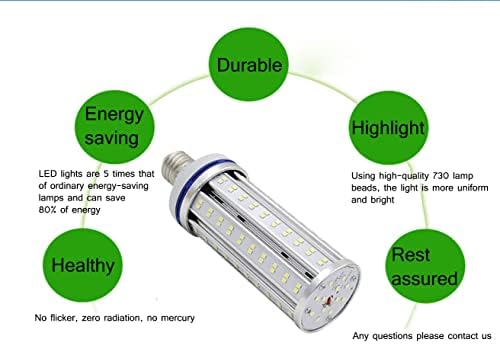 Led царевичен лампа E26 40 Вата (4 бр.), което е равно на 400 W, Дневен Бяло 6000 К, AC100-265V, Без регулиране на яркостта за домашно осветление, Цокъл E26, 4000 Lm
