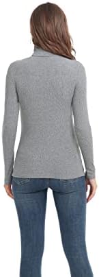Дамски ризи с имитация на Turtlenecks в рубчик и дълъг ръкав, Приталенные Ежедневни Пуловери, Многослойни Тениски с долна черта, Върхове
