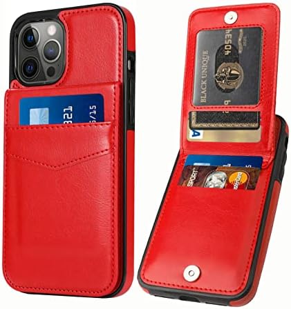 Чанта-портфейл Seabaras за iPhone 12 Pro Max с Притежател на кредитна карта, за Жени и Мъже, една Чанта-портфейл от Изкуствена кожа за iPhone 12 Pro Max 6,7 инча (черен)