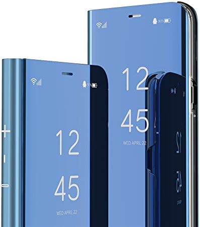 Калъф за Samsung Galaxy S10 Plus, Стилно и Огледално Покритие, завъртащо се на Защитно отразени за цялото тяло, Ультратонкая Твърда Противоударная рамка със защита от надраскване за S10 на Samsung Plus, огледало: Черен