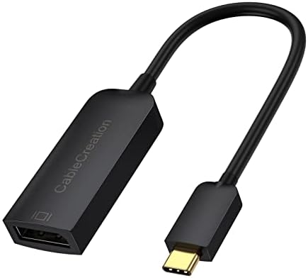 Създаване на USB кабел C към адаптер DP 4K @ 60Hz, USB C към адаптер за Дисплей, Съвместим с S Rift, MacBook Pro / Air 2020, Mac Mini, iPad Pro, Pixel, Galaxy S22 / S20, черен
