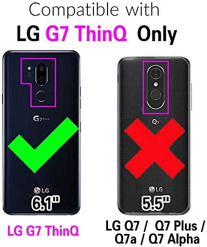 Съвместим с калъф-портфейл G7 LG ThinQ и защитно фолио за екран от закалено Стъкло, флип-държач за карти, Калъф за мобилен телефон LGG7 One G 7 Plus, LG7 Fit LG7ThinQ 7G Thin Q G7 + G7thinq, LGG7thinq, Женски, Мъжки,