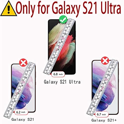 Чанта-портфейл MONASAY Galaxy S21 Ultra 5G, 6,8 инча, [Защита на екрана в пакет] [RFID заключване] Кожен калъф-книжка с панти капак и притежател на кредитна карта за Samsung Galaxy S21 Ultra 5G