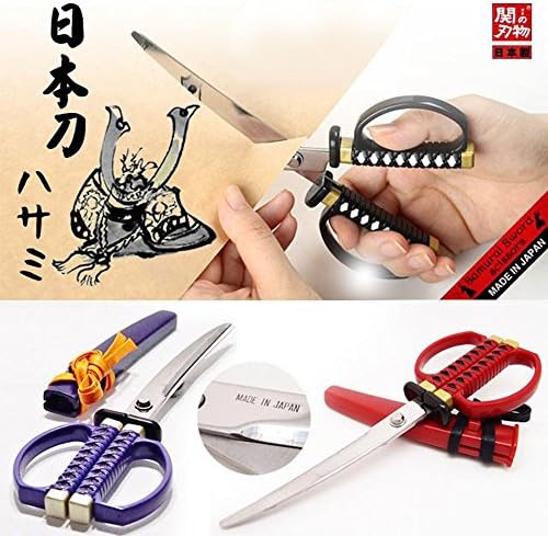 Ножици Nikken в стил Японски самурайского Меч Катана | в комплект Калъф и Поставка | Произведено в Япония (24-каратово злато)