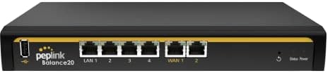 Рутер Peplink Balance 20 с два WAN мрежи, черен (БПЛ-021) и честотна лента Balance 20X | 900 Mbit|с | Обещаващ SD-WAN рутер за потребители на малкия бизнес / LTE-Гъвкав модул Mini с възможност за ъпгрейд
